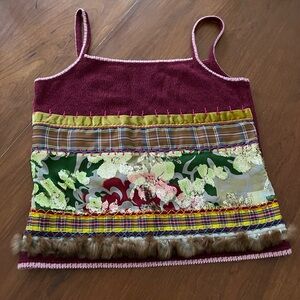 John Galliano Multicolor Patchwork Tank Top made in Italy